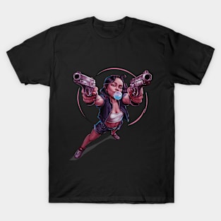 Bubble gum girl with guns T-Shirt